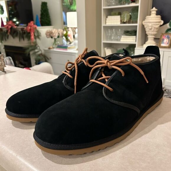 Men’s Ugg Maksim Black Suede Lace Up Boot Shoe Size 18 - Picture 4 of 9
